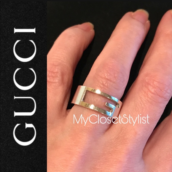 Gucci Jewelry - GUCCI Sterling Silver G Logo Ring 6.5 925 RARE